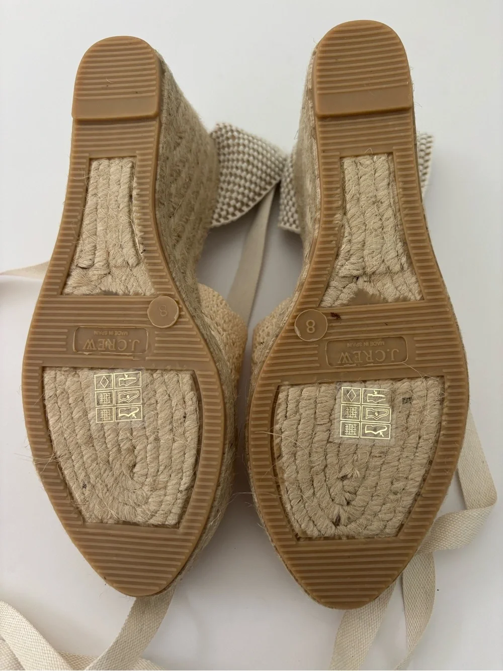 J.Crew Crochet Lace-Up Espadrille Wedges NWT Ivory Cottagecore Size 8